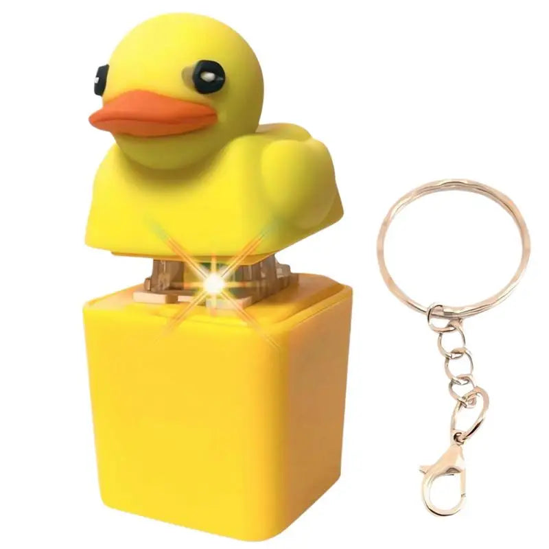 Duckling Quack Toy Duck Keyboard Keycap Regulator Rattle Button Sound Keychain Decorative Ornament Key Board Chain Hanging Rings
