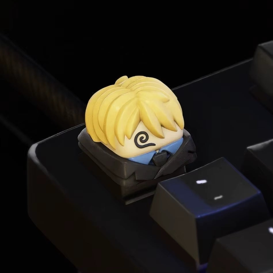 One Piece Peripherals Mechanical Keyboard Replacement Cap Roronoa Zoro Creative Cartoon Keycaps Monkey D Luffy Sanji Boy Gift