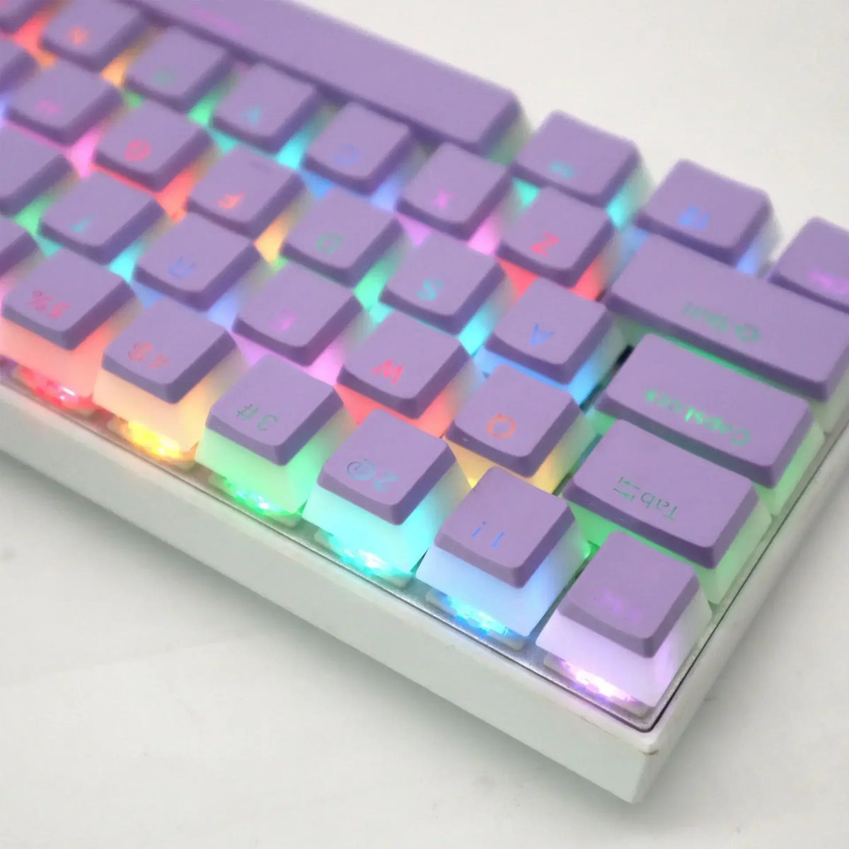 104 Key ABS/PBT Pudding Double Color Transparent Closed Character Color Small Set Mechanical Keyboard Cap Key