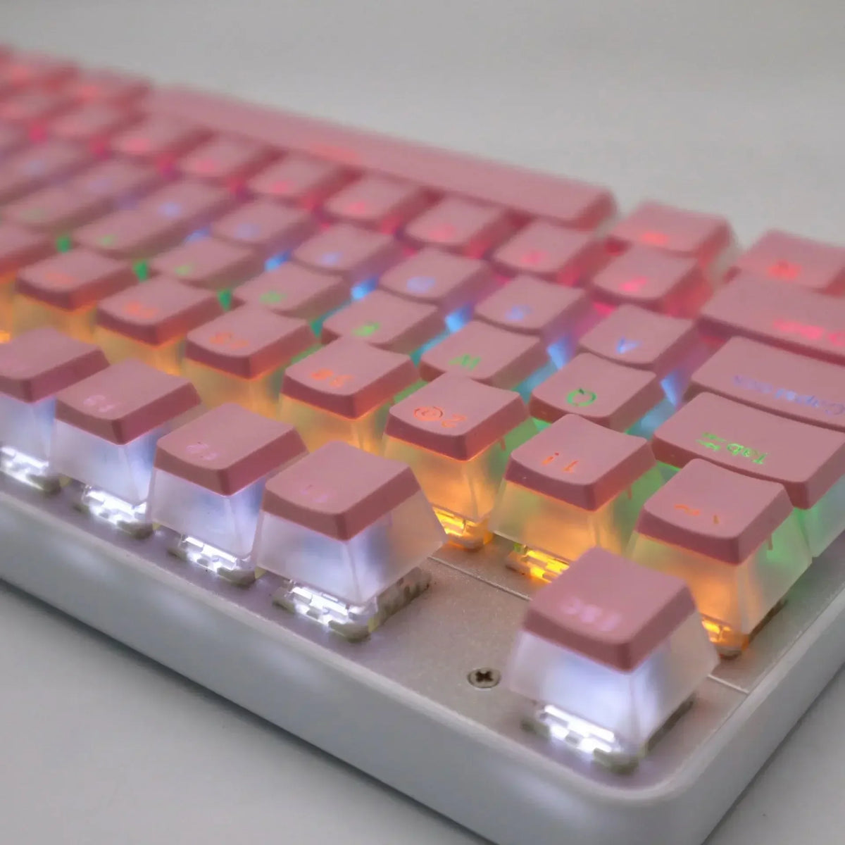 104 Key ABS/PBT Pudding Double Color Transparent Closed Character Color Small Set Mechanical Keyboard Cap Key