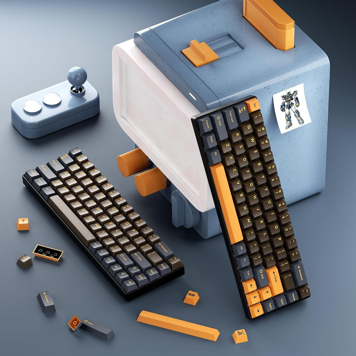 XVX Double Shot PBT Keycaps Set 216 Keys, Cherry Profile Custom Keyboard Keycaps, Jade Translucent Key Caps Compatible with 61/64/68/84/87/100/104/108 ANSI and ISO Layout Mechanical Keyboard