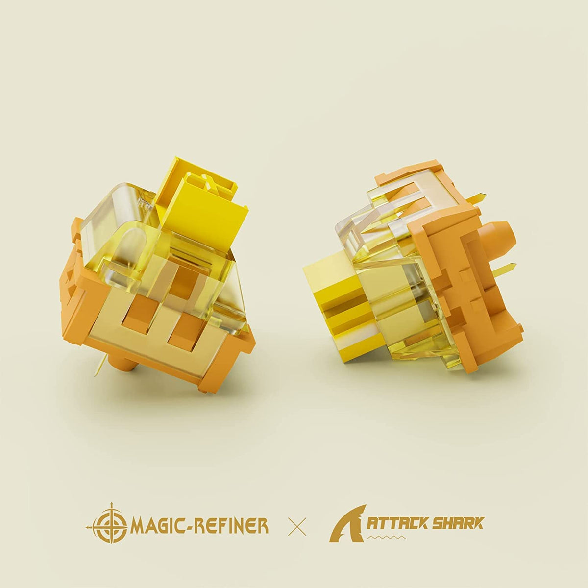 X Banana Yellow Switches for Mechanical Keyboard DIY, 38Gf Linear Keyswitch 3 Pins, Pre Lubed with POM Stem Compatible for MX Mechanical Keyboard Switches Set (100Pcs,Yellow)