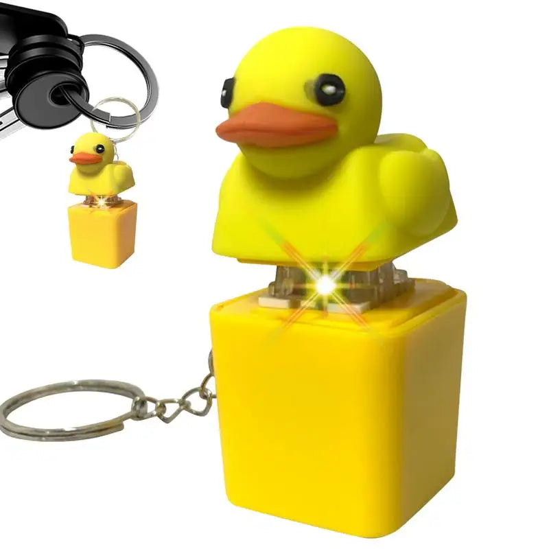 Duckling Quack Toy Duck Keyboard Keycap Regulator Rattle Button Sound Keychain Decorative Ornament Key Board Chain Hanging Rings
