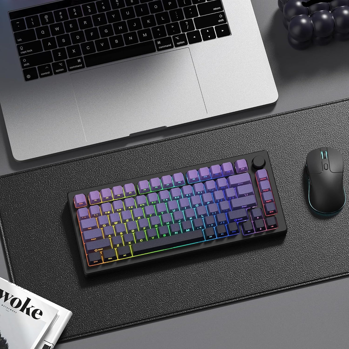 Shine through Keycaps Set,Double Shot PBT Keycaps Gradient