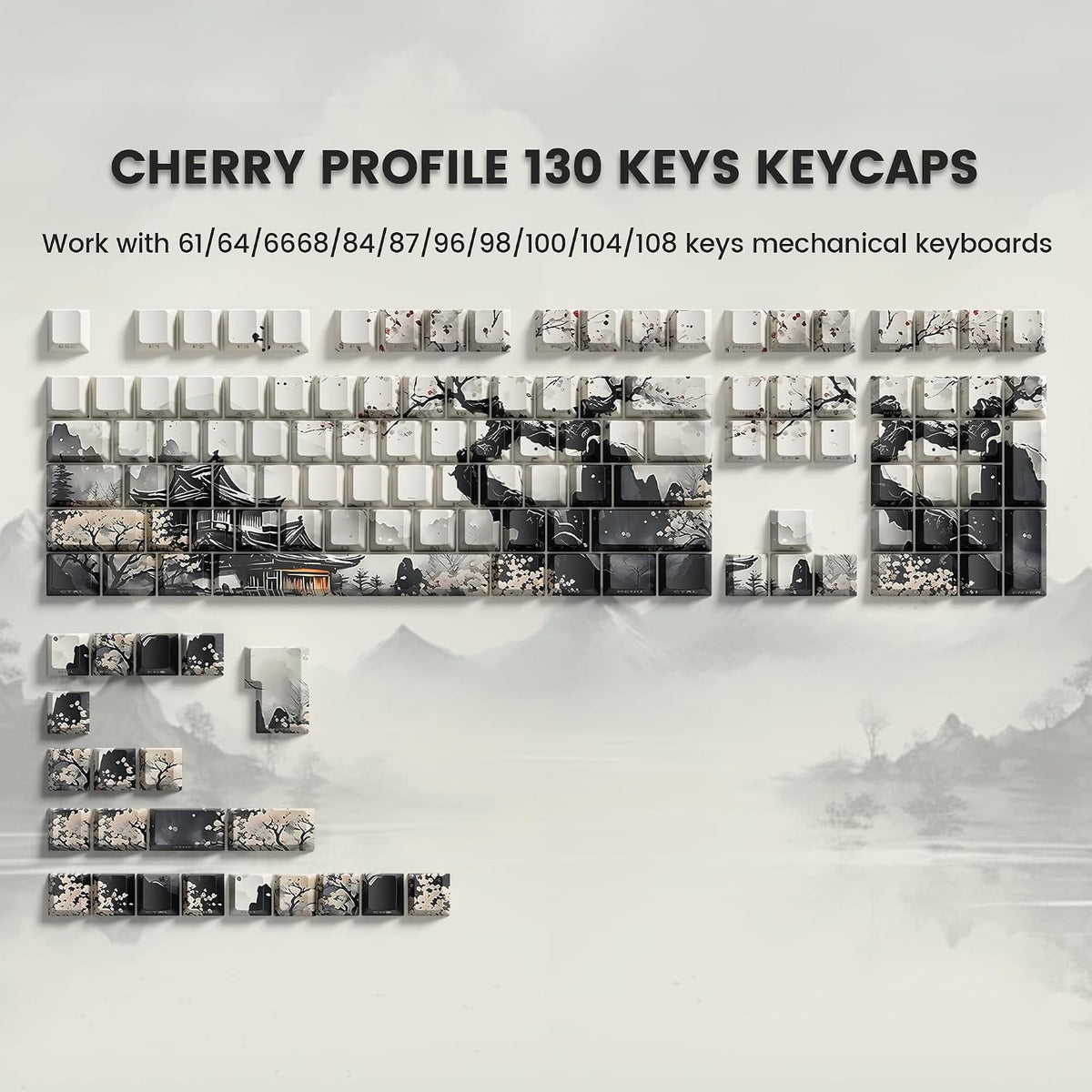 Womier Cool Keycaps Custom Shine through Doubleshot PBT Key Caps Set