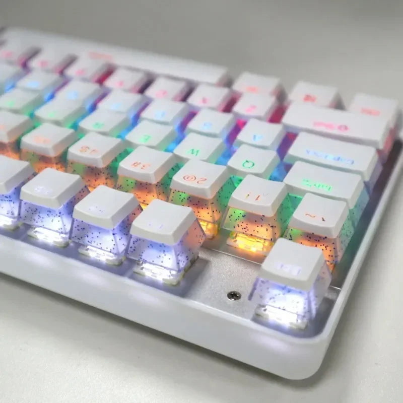 104 Key ABS/PBT Pudding Double Color Transparent Closed Character Color Small Set Mechanical Keyboard Cap Key
