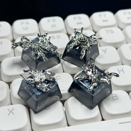 Custom Handmade Metal Keycaps Black Butterfly Girl Design OEM ESC Keys for Mechanical Gaming Keyboard Artisan Personality Gift