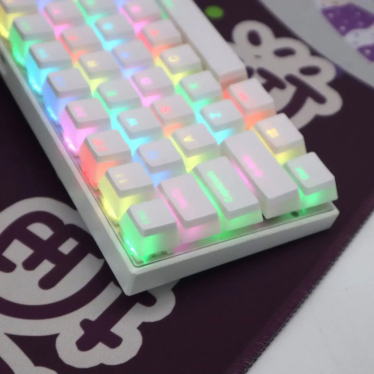 104 Key ABS/PBT Pudding Double Color Transparent Closed Character Color Small Set Mechanical Keyboard Cap Key