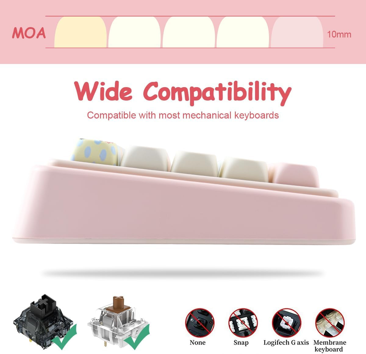 114 Keys MOA Profile Keycaps,Pixel Paradise PBT Keycap