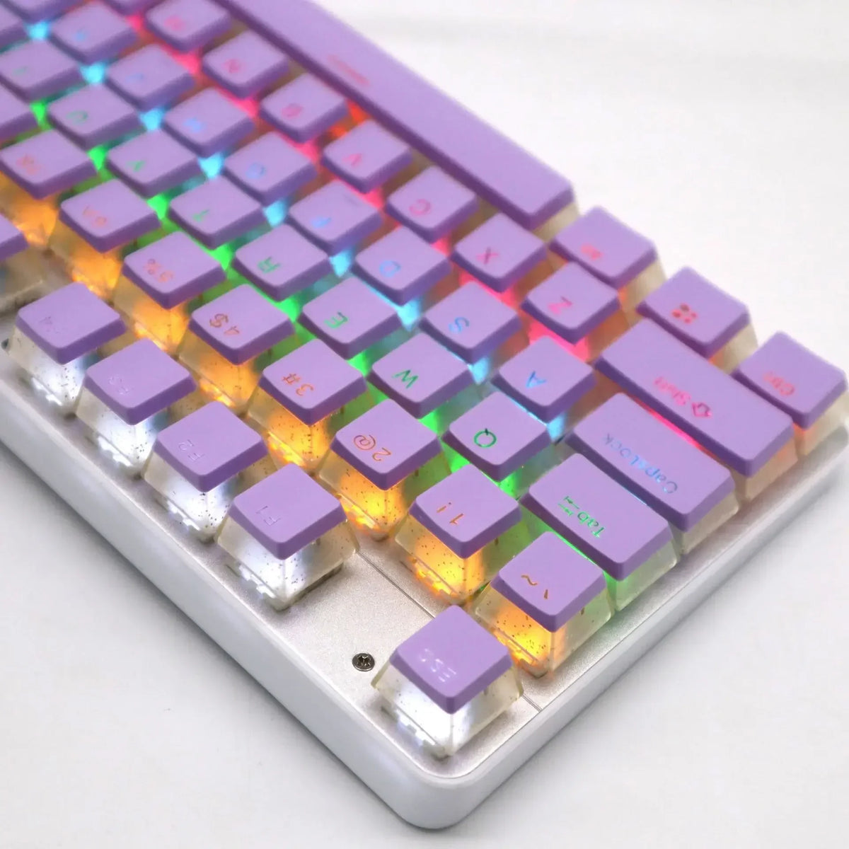 104 Key ABS/PBT Pudding Double Color Transparent Closed Character Color Small Set Mechanical Keyboard Cap Key