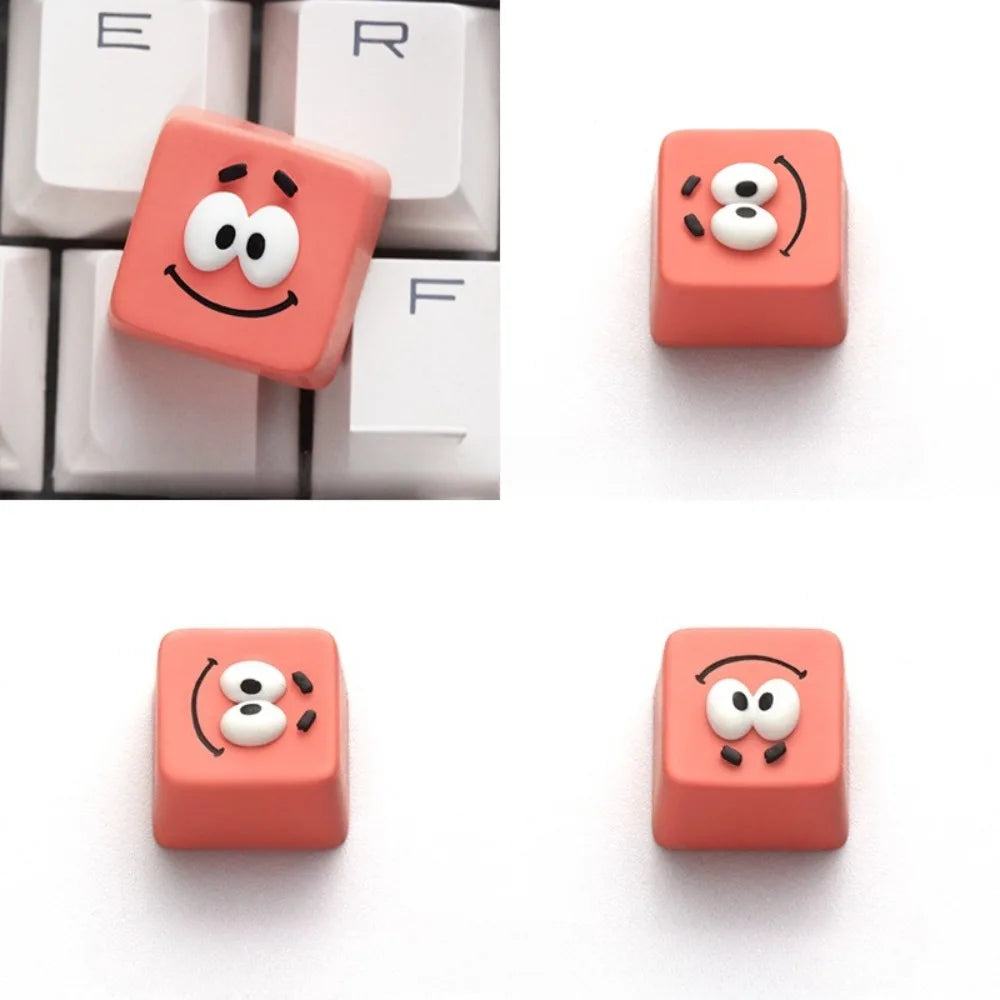 Cute Spongebob Patrick Squidward DIY Keycaps - Creative Cross-Shaped Cartoon Keycaps for Universal Mechanical Keyboards