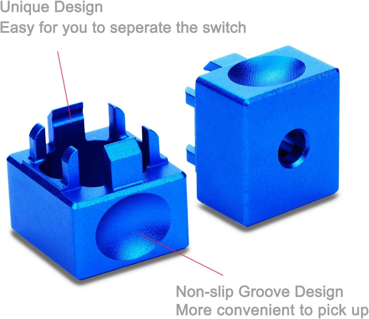 Aluminum Alloy Switch Opener with Keycap Puller for Cherry MX Switches – Blue