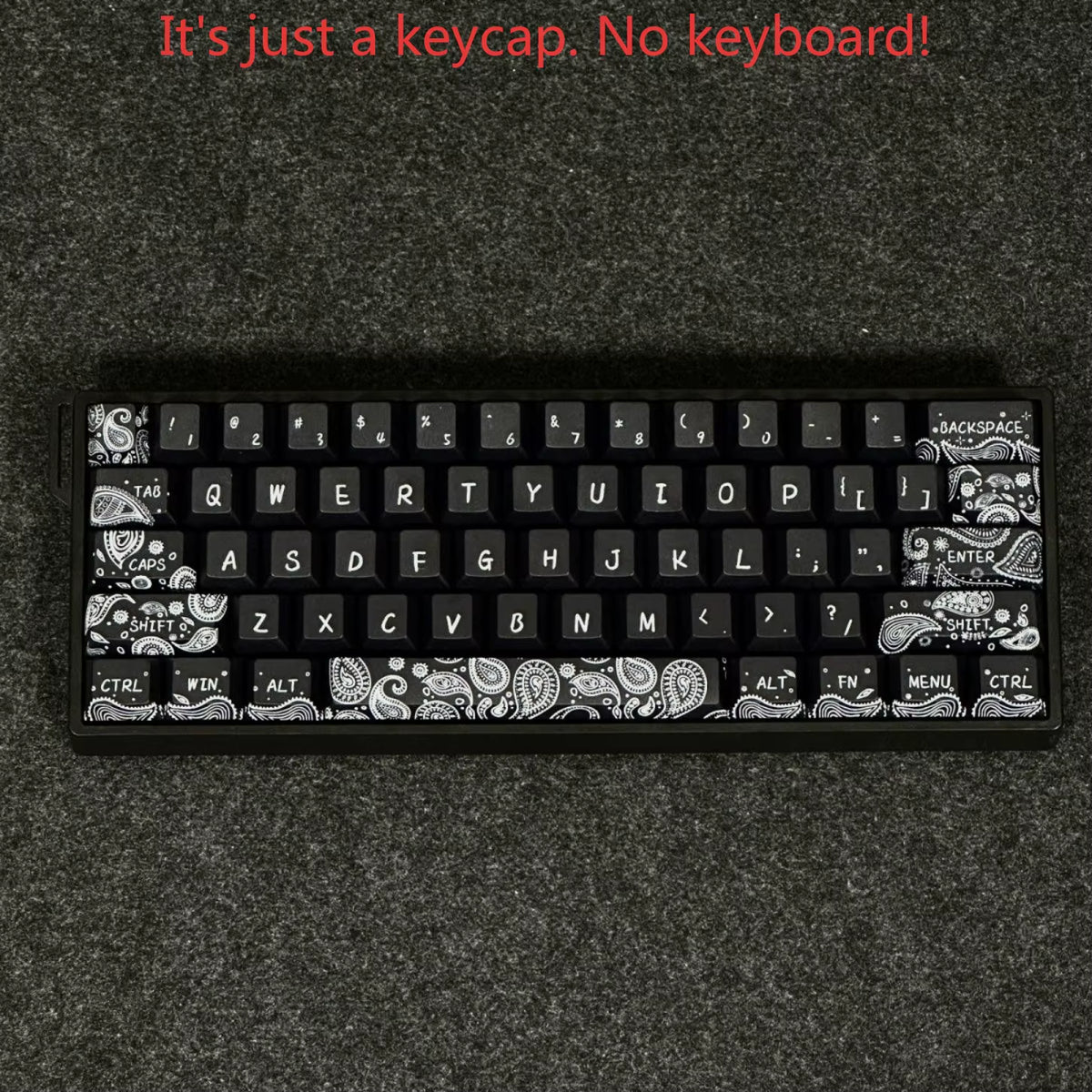 Paisley Black White Keycaps Cherry Profile PBT 83 101 Keys Custom Keycap Set for Wooting 60HE 80HE Mechanical Magnetic Keyboard