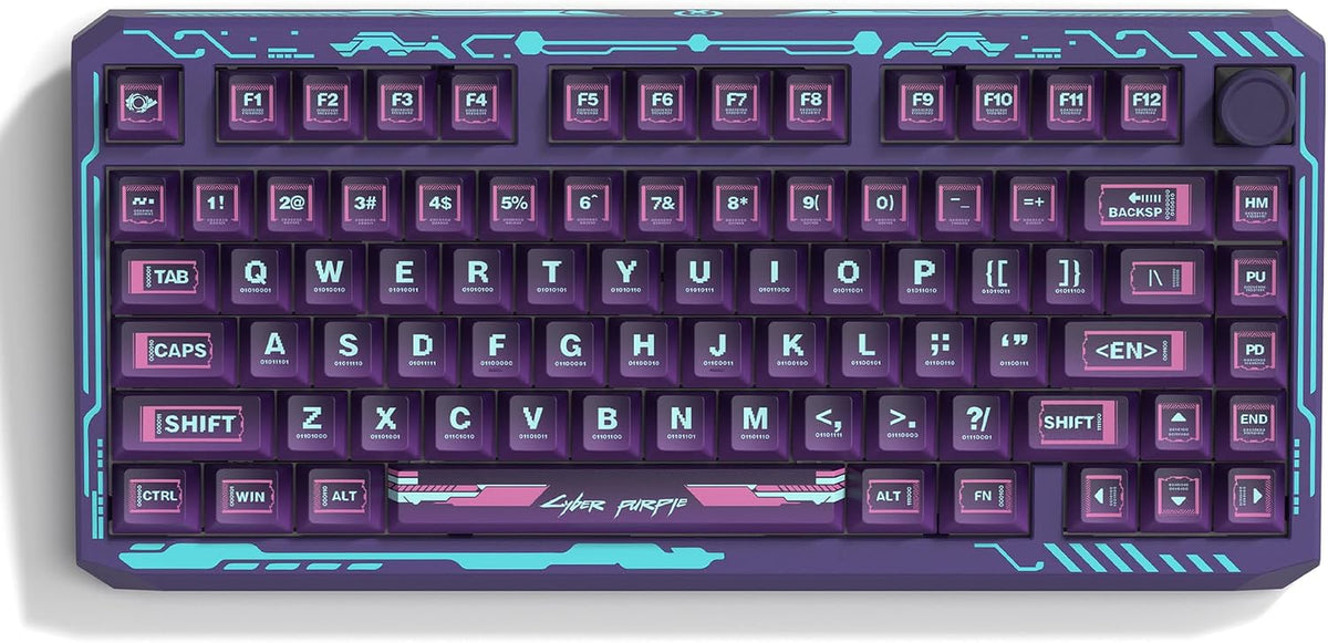 PBT Keycaps Set, ERA75 135 Key Caps,Dye-Sublimation, Cherry Profile Custom Keycap for 61/64/68/84/87/100/104/108 Mechanical Keyboard, Compatiability for 60 65 75 100 Percent Keyboads, Purple