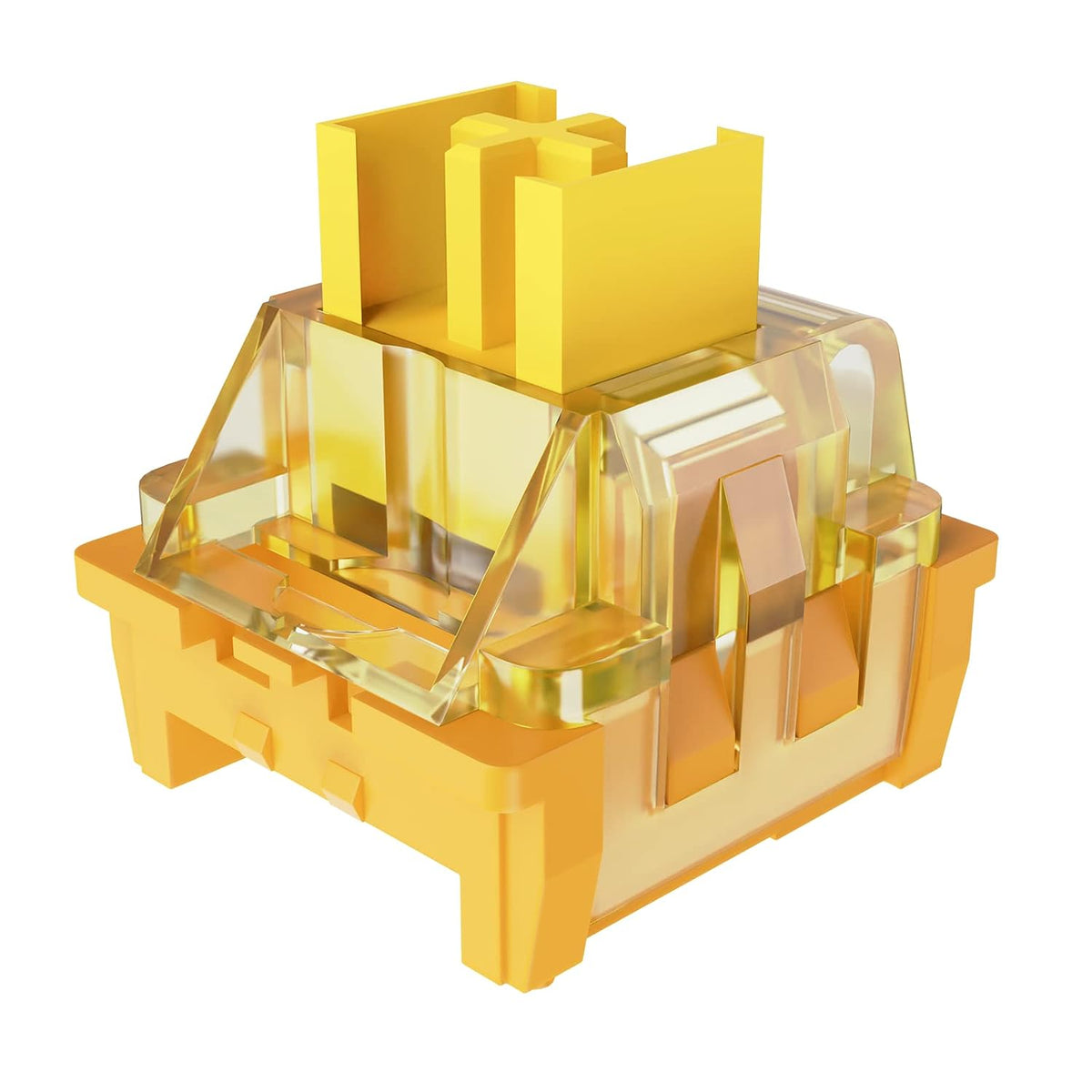 X Banana Yellow Switches for Mechanical Keyboard DIY, 38Gf Linear Keyswitch 3 Pins, Pre Lubed with POM Stem Compatible for MX Mechanical Keyboard Switches Set (100Pcs,Yellow)