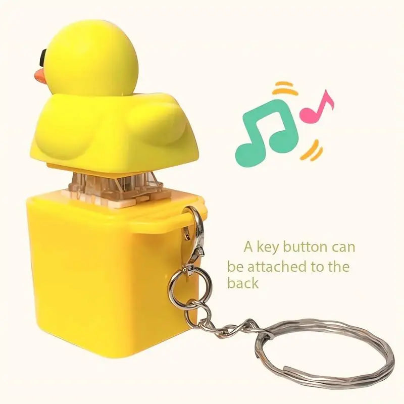 Duckling Quack Toy Duck Keyboard Keycap Regulator Rattle Button Sound Keychain Decorative Ornament Key Board Chain Hanging Rings