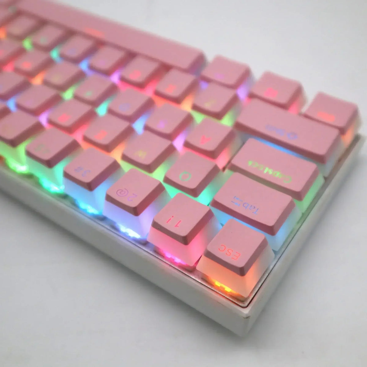 104 Key ABS/PBT Pudding Double Color Transparent Closed Character Color Small Set Mechanical Keyboard Cap Key