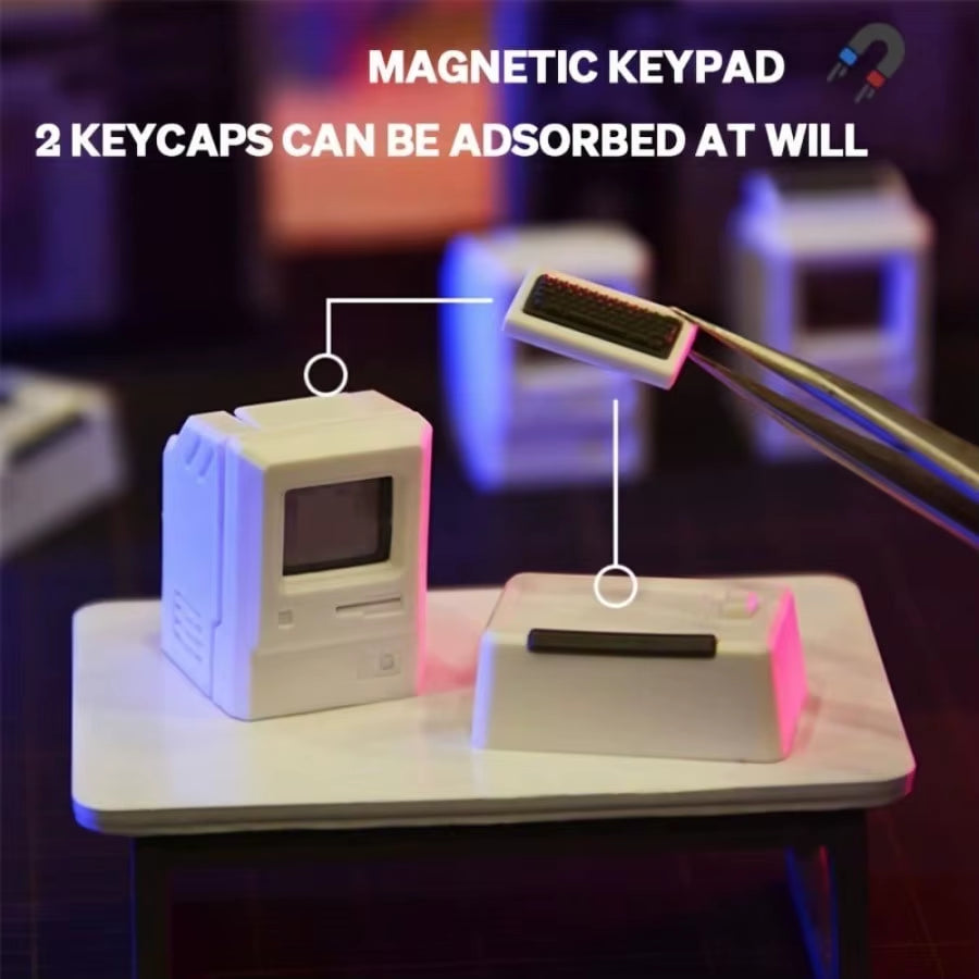 Retro Mini Macintosh Keycaps MK - Glowing Faceplates Custom MX Cross Double-Shot ABS Caps​
