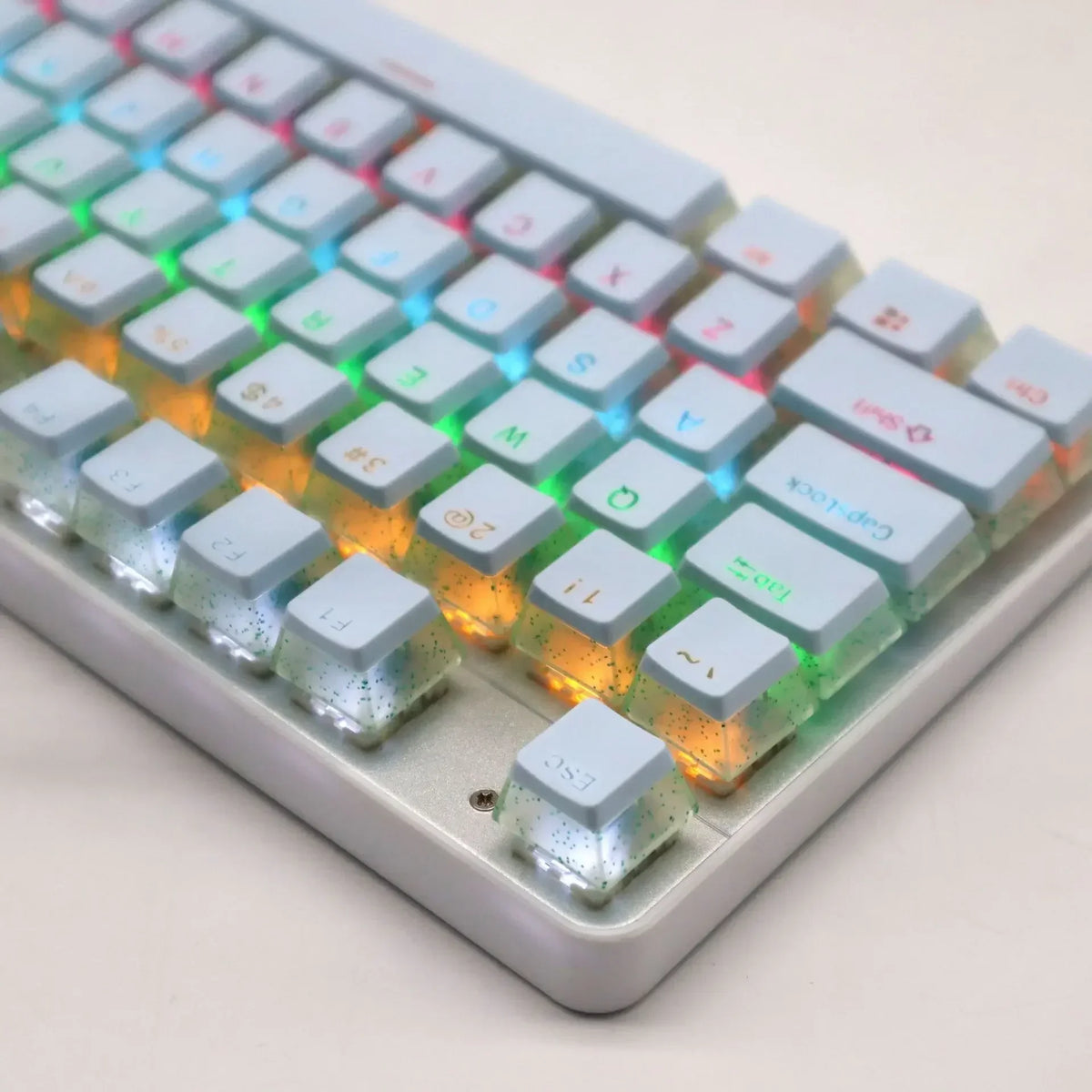 104 Key ABS/PBT Pudding Double Color Transparent Closed Character Color Small Set Mechanical Keyboard Cap Key