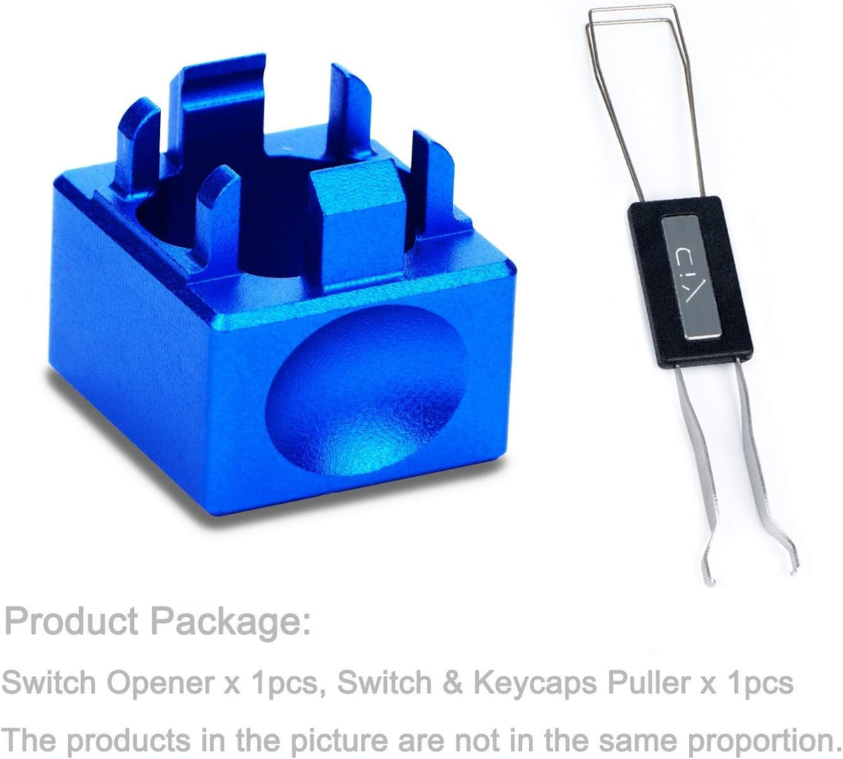 Aluminum Alloy Switch Opener with Keycap Puller for Cherry MX Switches – Blue