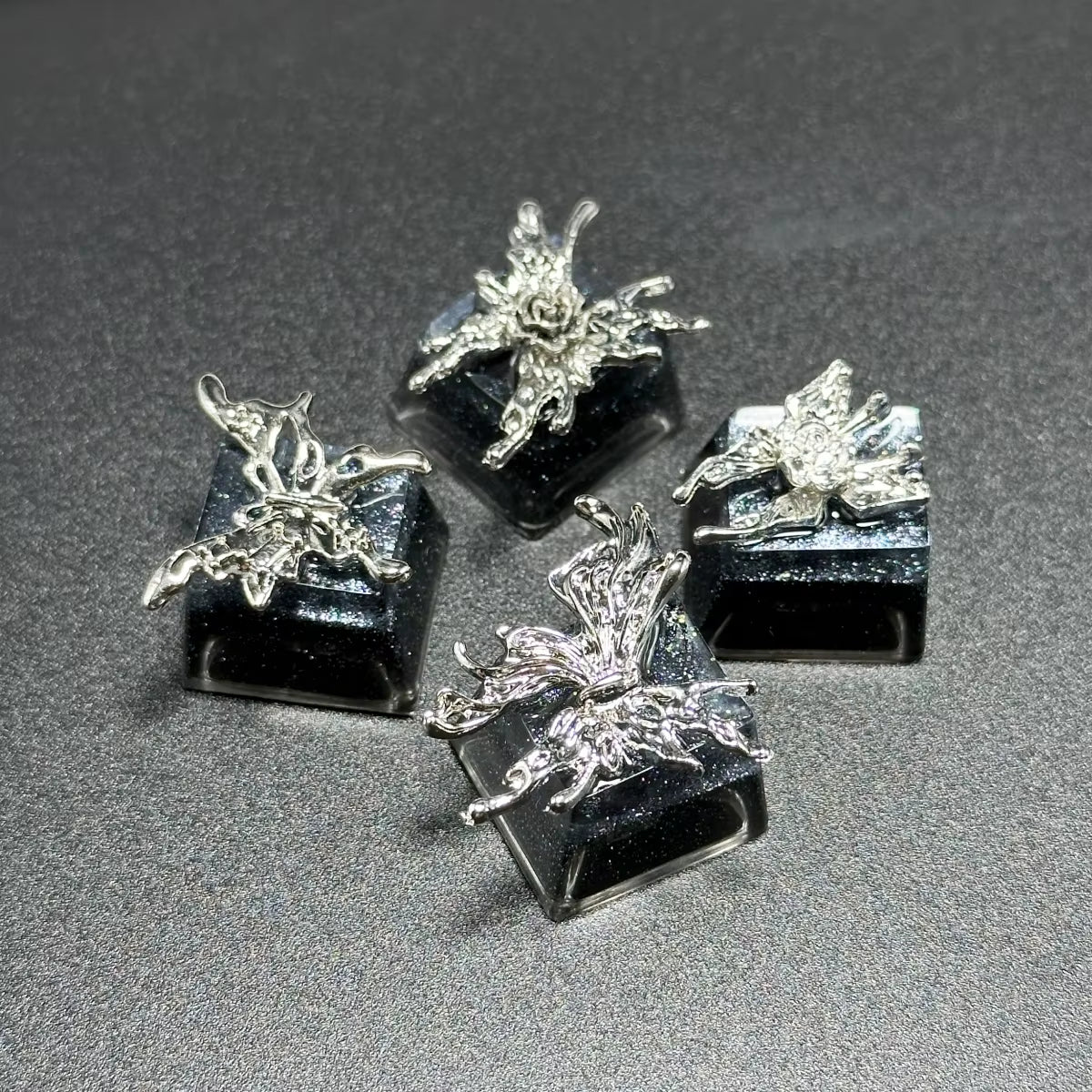 Custom Handmade Metal Keycaps Black Butterfly Girl Design OEM ESC Keys for Mechanical Gaming Keyboard Artisan Personality Gift
