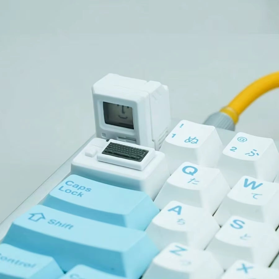Retro Mini Macintosh Keycaps MK - Glowing Faceplates Custom MX Cross Double-Shot ABS Caps​
