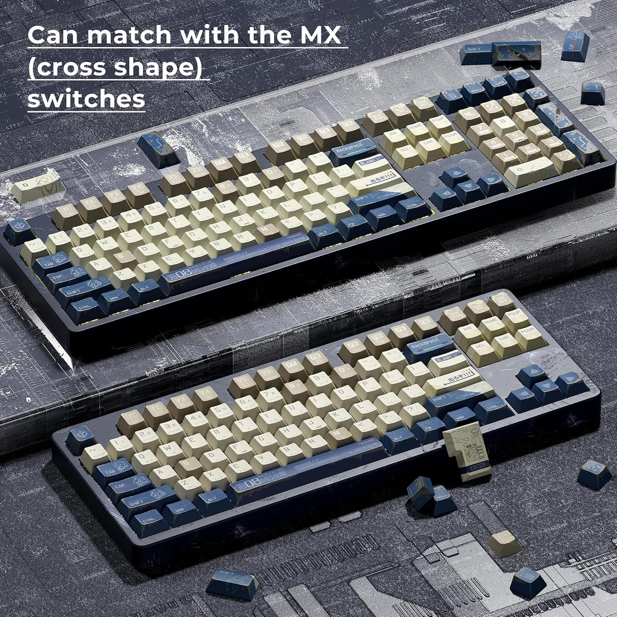 XVX Japanese Anime Keycaps- Retro PBT Keyboard Caps,Dye Sublimation Keyboard Keycaps with Cherry Profile,134 Keys Keycap Sets for Mechanical Keyboards - Only Key Caps