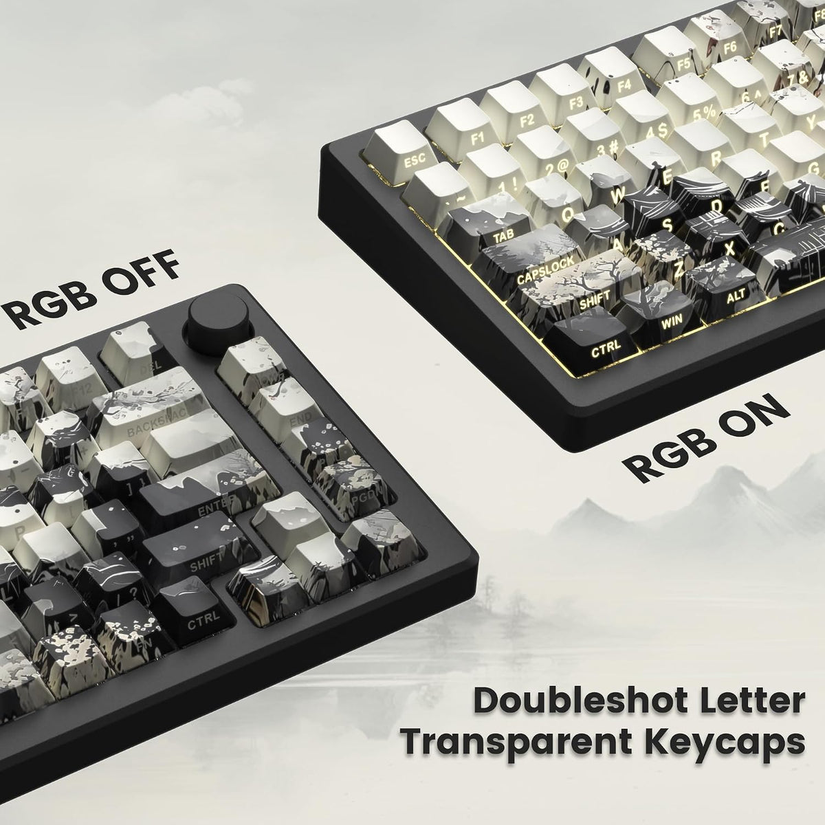 Womier Cool Keycaps Custom Shine through Doubleshot PBT Key Caps Set